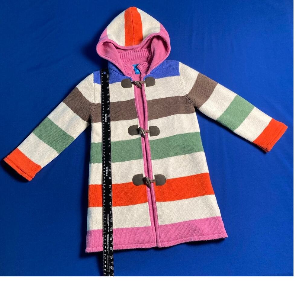 The Childrens Place Multicolor Hooded Girls Duffle Cardigan Coat Outerwear S 5/6 - Picture 5 of 16